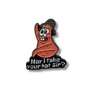 Spongebob SquarePants Patrick Star "May I take your hat Sir?" Brooch/Pin